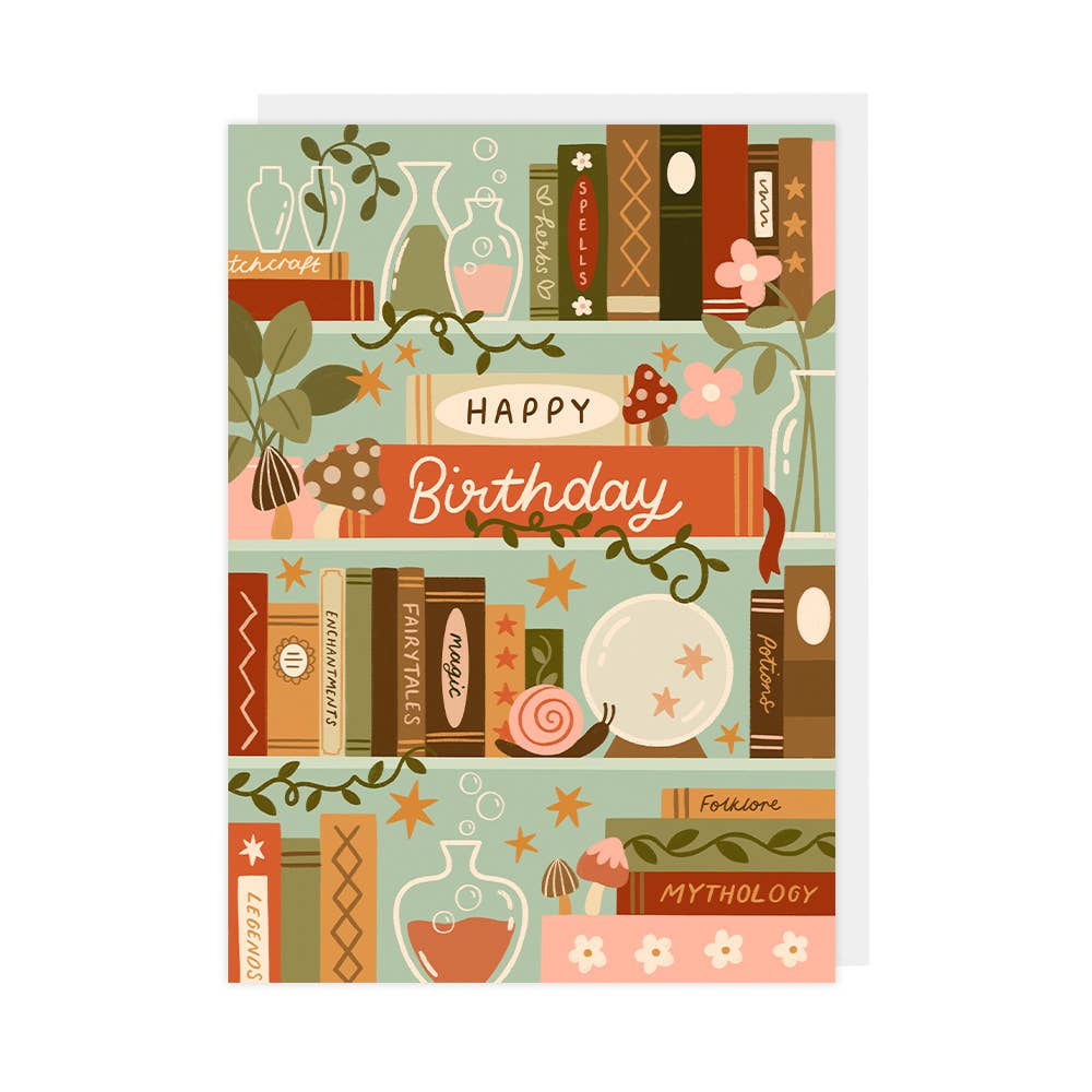 Fantasy Book Birthday Card, Book-themed Greetings Card