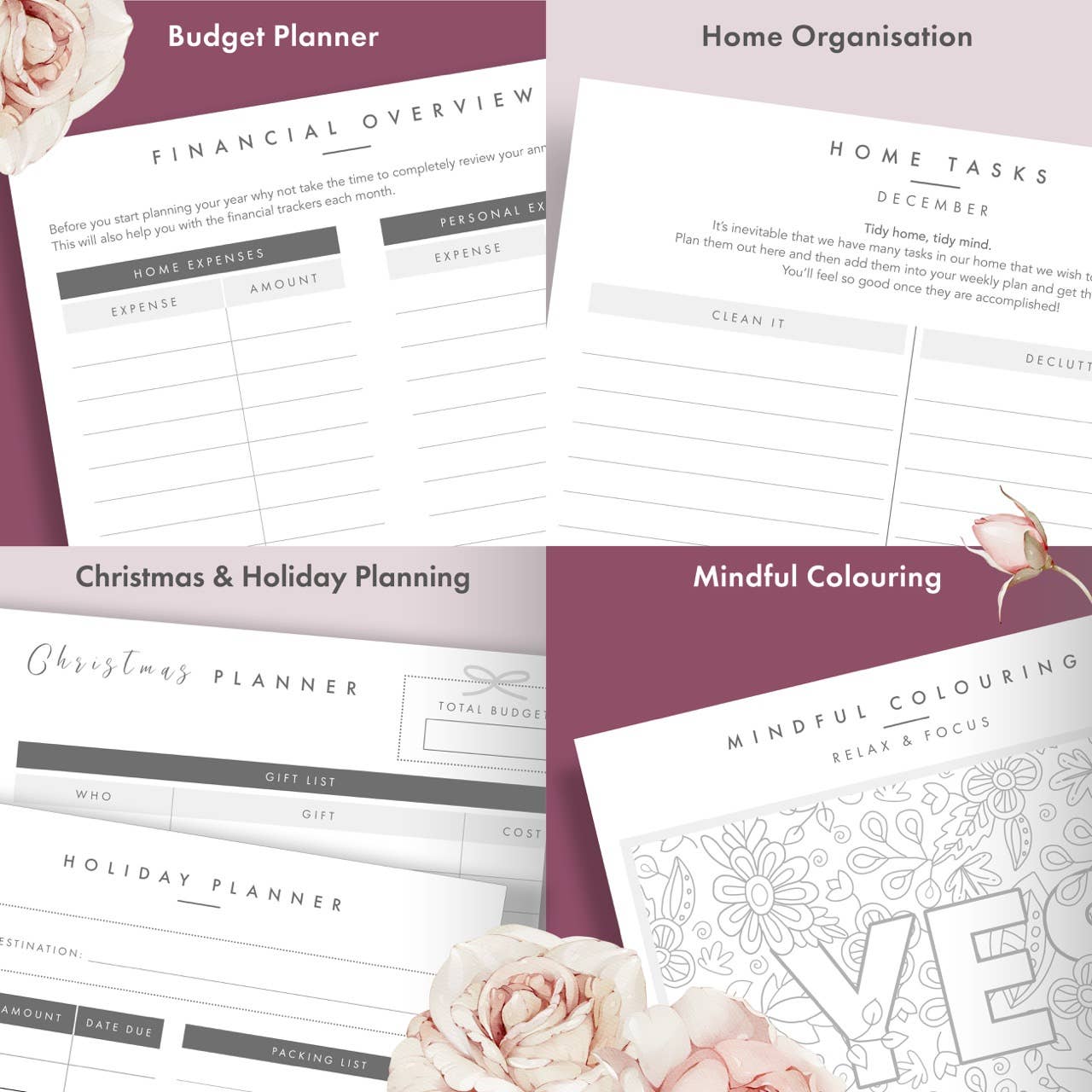 2026 Productivity & Lifestyle Planner - Mauve