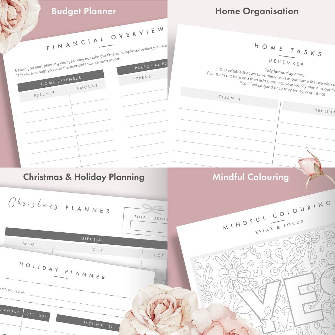 2026 Productivity & Lifestyle Planner - Dusky Pink
