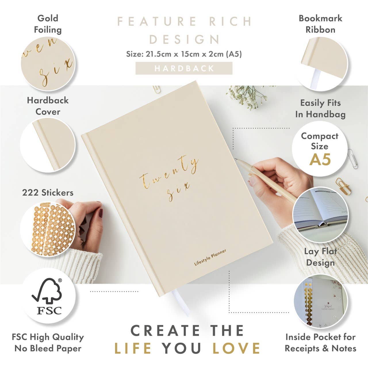 2026 Productivity & Lifestyle Planner - Stone