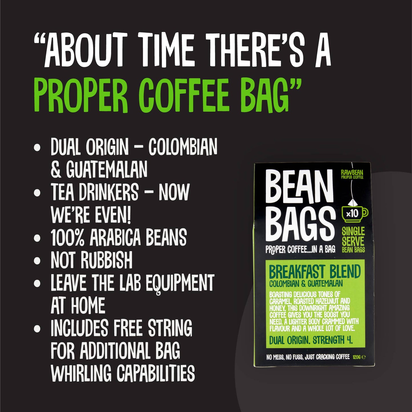 Breakfast Blend Coffee Bean Bags x 10
