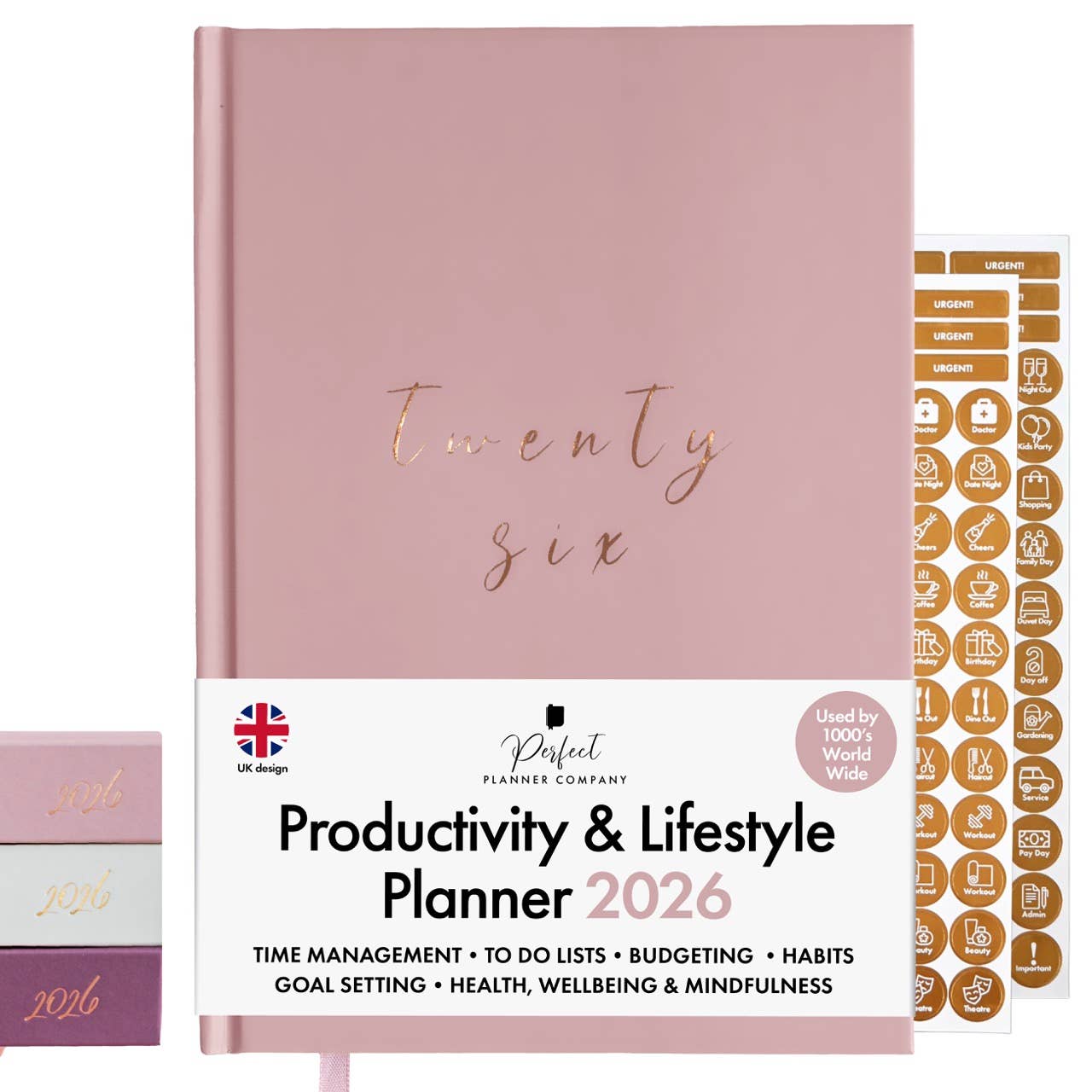 2026 Productivity & Lifestyle Planner - Dusky Pink