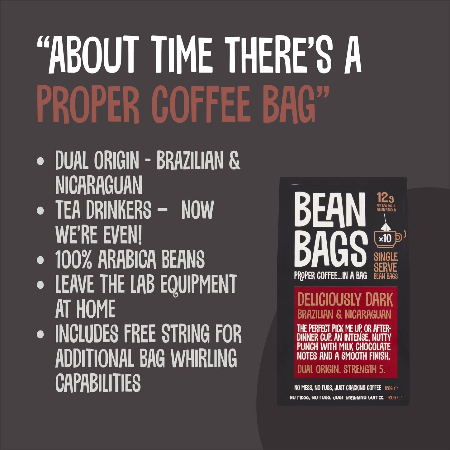 Deliciously Dark - Coffee Bean Bags x 10