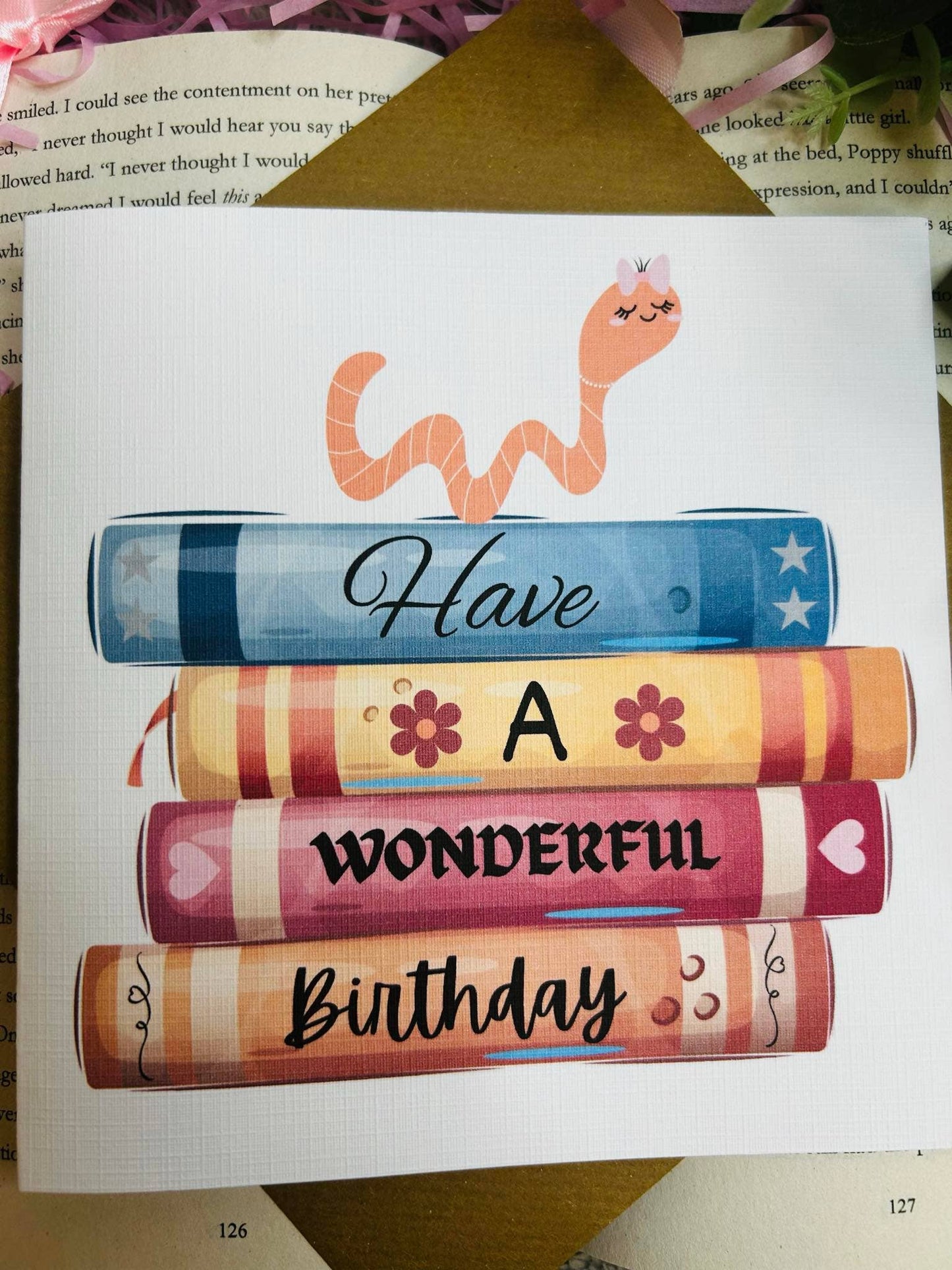 Bookworm birthday card