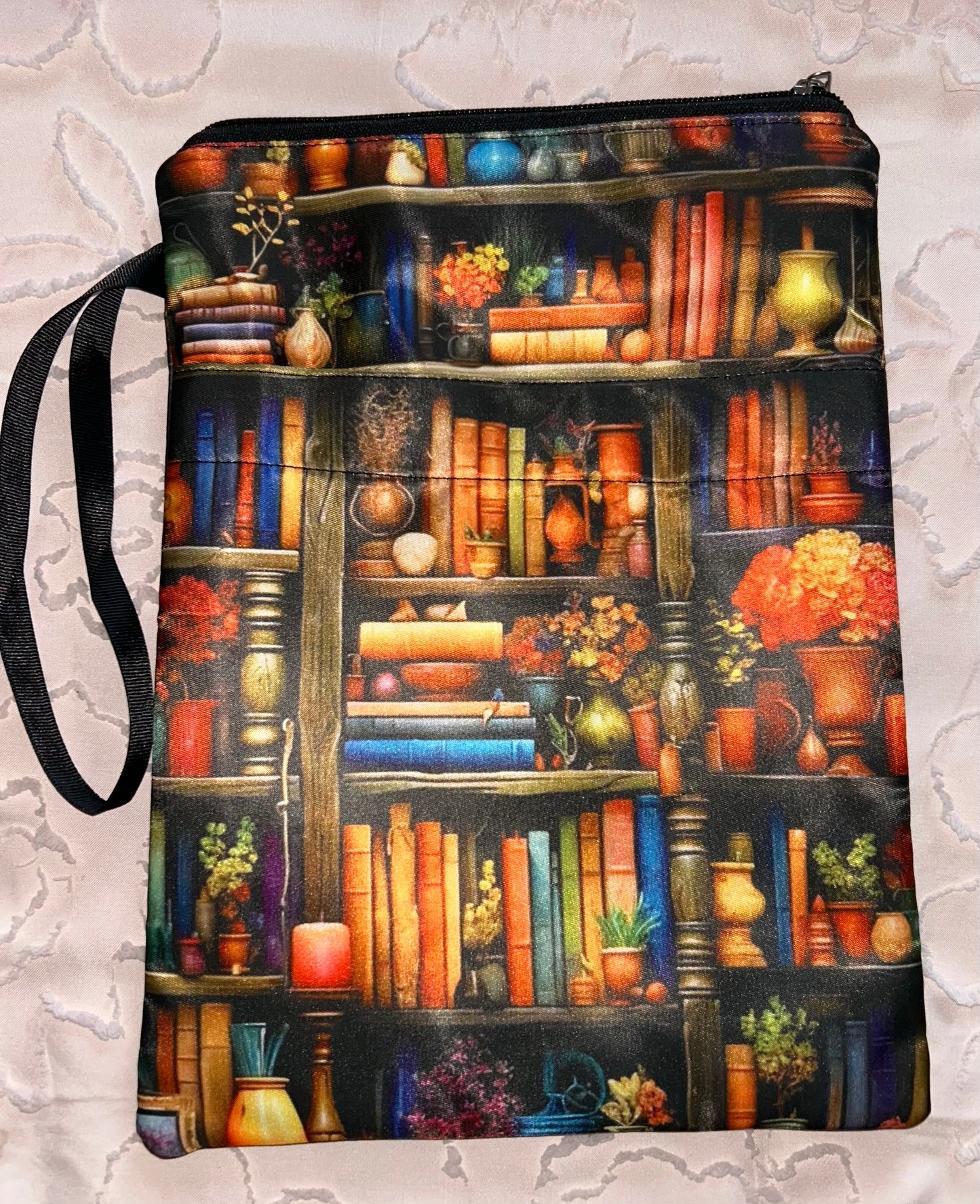 Books on a shelf Book Pouch