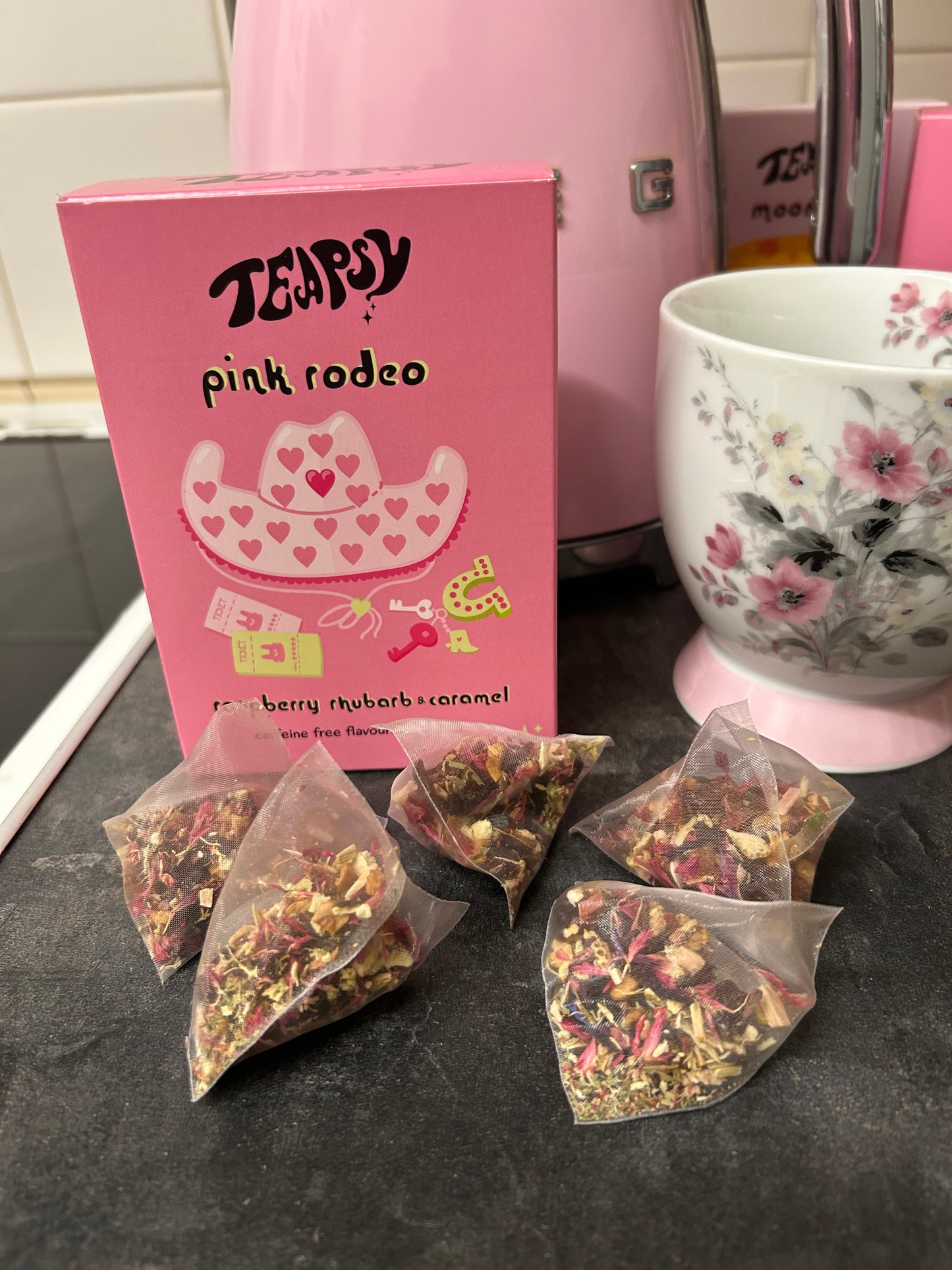 Teapsy Pink Rodeo Caffeine Free Tea - Raspberry, rhubarb and caramel