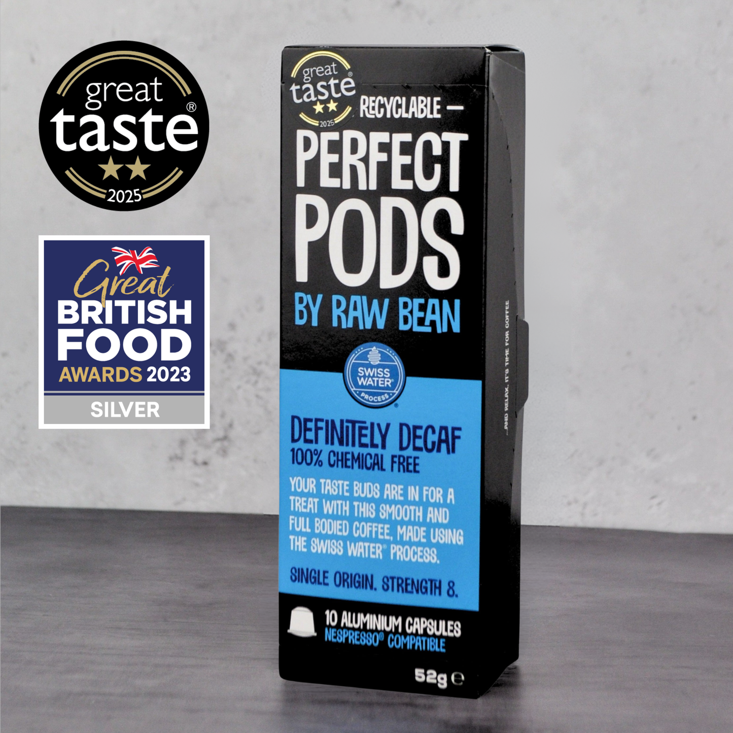 Definitely Decaffeinated Perfect Pods (Strength 8) - Swiss Water Process - 100% Chemical Free Process