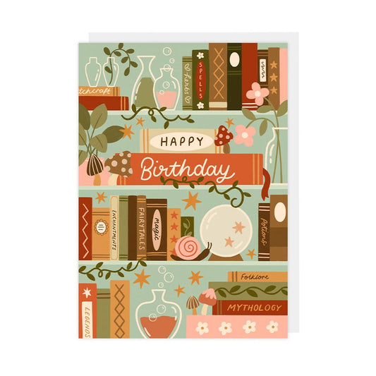 Fantasy Book Birthday Card, Book-themed Greetings Card