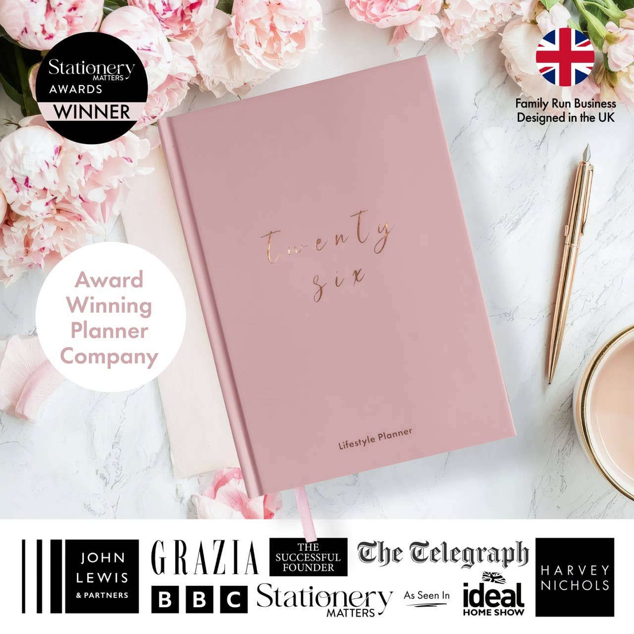 2026 Productivity & Lifestyle Planner - Dusky Pink