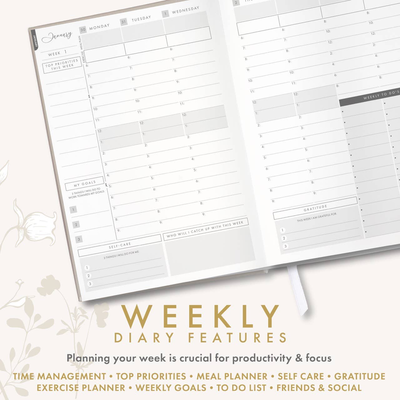2026 Productivity & Lifestyle Planner - Stone