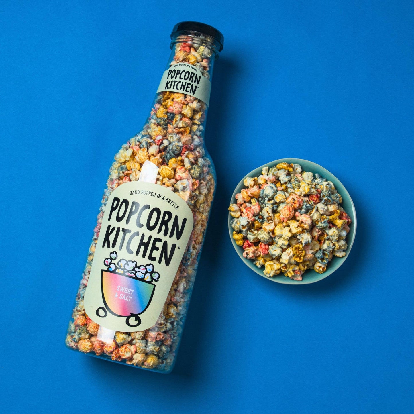 Giant 'Moneybox' Popcorn Bottle, Rainbow Sweet & Salt 550g